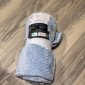 Mainstays Light Blue Textured Throw Blanket